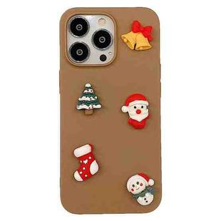 For iPhone 14 Pro Max Christmas Candy Phone Case(Brown)