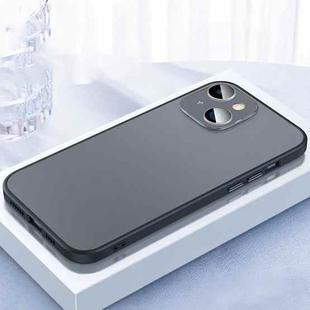 For iPhone 14 Plus 2 in 1 Skin Feel Frosted Phone Case with Lens Film(Black)