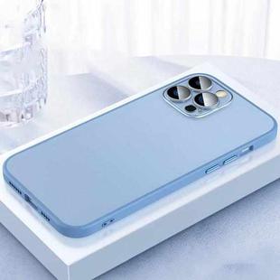 For iPhone 14 Pro 2 in 1 Skin Feel Frosted Phone Case with Lens Film(Sierra Blue)