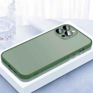 For iPhone 14 Pro Max 2 in 1 Skin Feel Frosted Phone Case with Lens Film(Green)