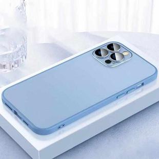For iPhone 12 Pro 2 in 1 Skin Feel Frosted Phone Case with Lens Film(Sierra Blue)