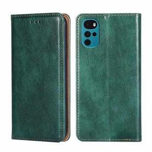 For Motorola Moto E32 India/E22s 4G Global Gloss Oil Solid Color Magnetic Leather Phone Case(Green)