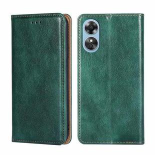 For OPPO A17 Gloss Oil Solid Color Magnetic Leather Phone Case(Green)