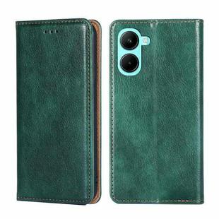 For Realme C33 4G Gloss Oil Solid Color Magnetic Leather Phone Case(Green)