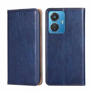 For vivo Y55 4G Gloss Oil Solid Color Magnetic Leather Phone Case(Blue)