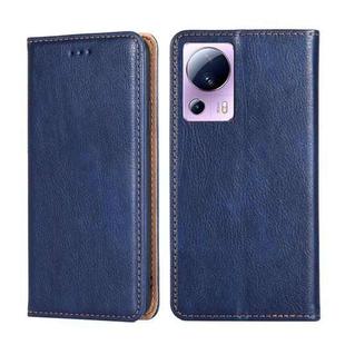 For Xiaomi Civi 2 5G Gloss Oil Solid Color Magnetic Leather Phone Case(Blue)