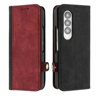 For Samsung Galaxy Z Fold 4 5G Side Buckle Double Fold Leather Phone Case(Red)