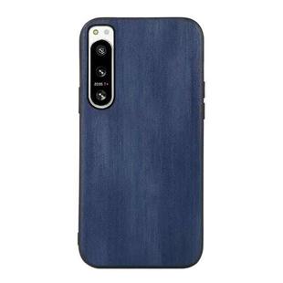 For Sony Xperia 5 IV Yellow Cow Texture PU Phone Case(Blue)