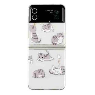 For Samsung Galaxy Z Flip 4 5G Foldable Colored Drawing PC Phone Case(Cats)