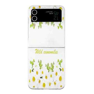 For Samsung Galaxy Z Flip 4 5G Foldable Colored Drawing PC Phone Case(Flowers)
