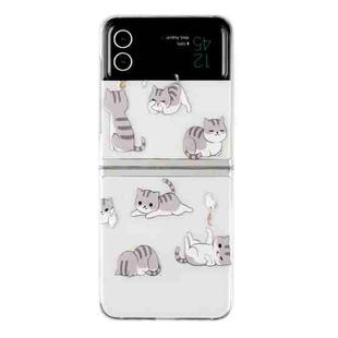 For Samsung Galaxy Z Flip 3 5G Foldable Colored Drawing PC Phone Case(Cats)