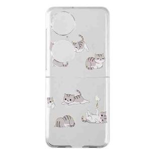 For Huawei P50 Pocket Foldable Colored Drawing PC Phone Case(Cats)