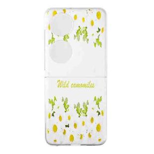 For Huawei P50 Pocket Foldable Colored Drawing PC Phone Case(Flowers)