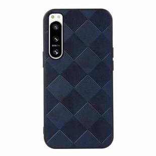 For Sony Xperia 5 IV Weave Plaid PU Phone Case(Blue)