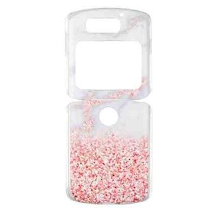 For Motorola Razr 5G Foldable Colored Drawing PC Phone Case(Pink White Marble)