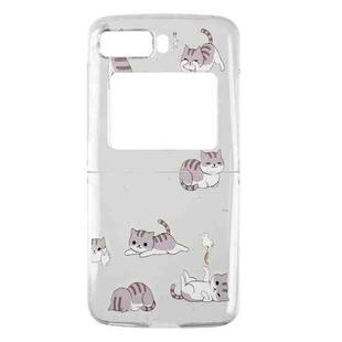 For Motorola Razr 2022 Foldable Colored Drawing PC Phone Case(Cats)