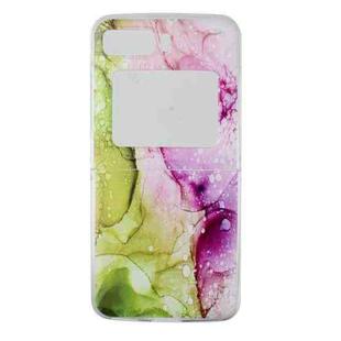 For Motorola Razr 2022 Foldable Colored Drawing PC Phone Case(Two Color Marble)