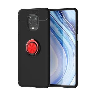 For Xiaomi Redmi Note 9 Pro Lenuo Shockproof TPU Protective Case with Invisible Holder(Black + Red)