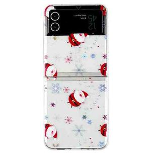 For Samsung Galaxy Z Flip 3 5G Foldable Christmas Colored Painting PC Phone Case(Snowflake Santa)