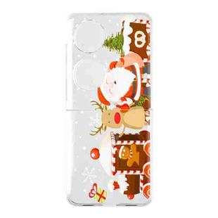 For Huawei P50 Pocket Foldable Christmas Colored Painting PC Phone Case(Christmas House)