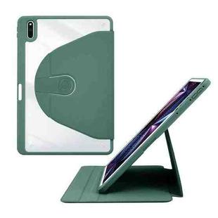 For Huawei MatePad 10.4 Acrylic 360 Degree Rotation Holder Tablet Leather Case(Emerald Green)