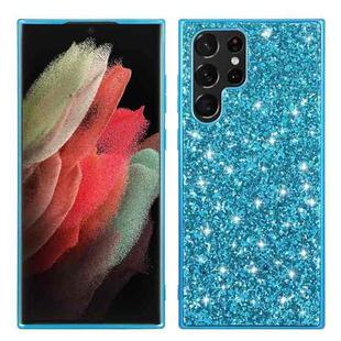 For Samsung Galaxy S23 Ultra 5G Glitter Powder Shockproof TPU Phone Case(Blue)