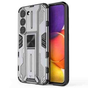 For Samsung Galaxy S23 5G Supersonic PC + TPU Shock-proof Phone Case with Holder(Grey)