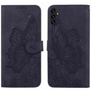 For Samsung Galaxy A14 5G Retro Skin Feel Butterflies Embossing Horizontal Flip Leather Phone Case(Black)