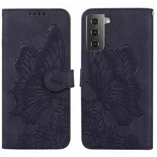 For Samsung Galaxy S23 5G Retro Skin Feel Butterflies Embossing Horizontal Flip Leather Phone Case(Black)