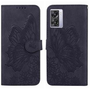 For OPPO A57 5G Retro Skin Feel Butterflies Embossing Horizontal Flip Leather Phone Case(Black)