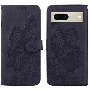 For Google Pixel 7 5G Retro Skin Feel Butterflies Embossing Horizontal Flip Leather Phone Case(Black)
