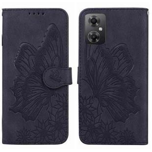 For Xiaomi Poco M4 5G Retro Skin Feel Butterflies Embossing Horizontal Flip Leather Phone Case(Black)