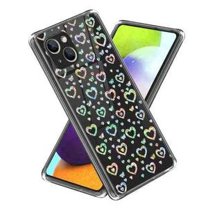 For iPhone 14 Laser IMD Pattern TPU Phone Case(Heart)