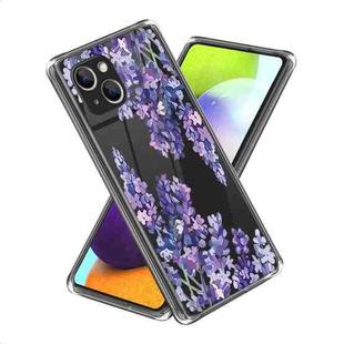 For iPhone 14 Laser IMD Pattern TPU Phone Case(Purple Flower)