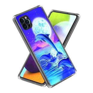 For iPhone 14 Pro Max Laser IMD Pattern TPU Phone Case(Dolphin)