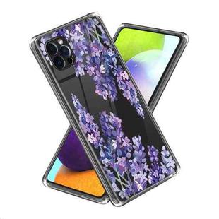 For iPhone 14 Pro Max Laser IMD Pattern TPU Phone Case(Purple Flower)