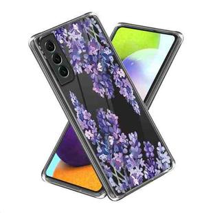 For Samsung Galaxy S23 5G Laser IMD Pattern TPU Phone Case(Purple Flower)