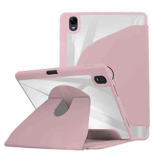 For OPPO Pad 11 2022 Acrylic 360 Degree Rotation Holder Tablet Leather Case(Baby Pink)
