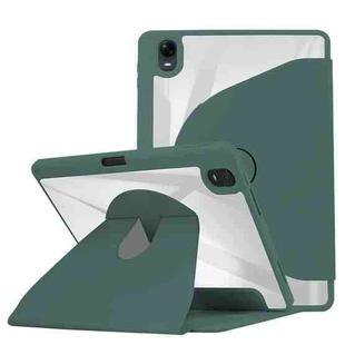 For OPPO Pad 11 2022 Acrylic 360 Degree Rotation Holder Tablet Leather Case(Emerald Green)