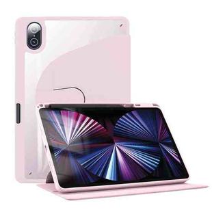 For Honor Tablet V7 Pro Acrylic 360 Degree Rotation Holder Tablet Leather Case(Baby Pink)