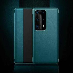 For Huawei P40 Shockproof Smart Horizontal Flip Leather Case with Sleep / Wake-up Function(Green)