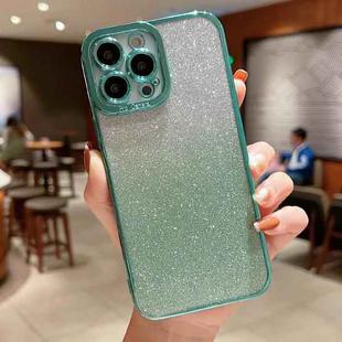 For iPhone 7 / 8 / SE 2020 High Transparent Gradient Color Glitter TPU Phone Case(Light Green)