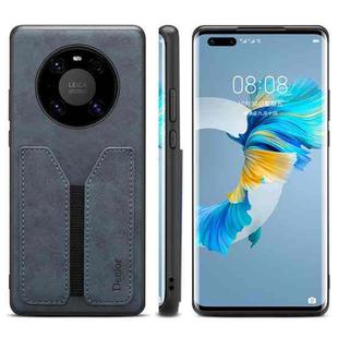For Huawei Mate 50 Denior DV Elastic Card PU Back Cover Phone Case(Grey)
