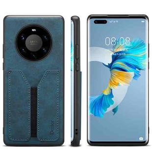 For Huawei Mate 40 Pro+ Denior DV Elastic Card PU Back Cover Phone Case(Blue)
