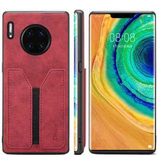 For Huawei Mate 30 Denior DV Elastic Card PU Back Cover Phone Case(Red)