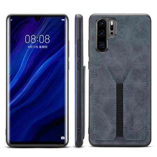 For Huawei P30 Pro Denior DV Elastic Card PU Back Cover Phone Case(Grey)