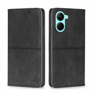 For Realme C33 4G Cow Texture Magnetic Leather Phone Case(Black)