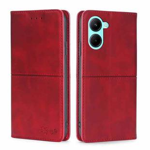 For Realme C33 4G Cow Texture Magnetic Leather Phone Case(Red)