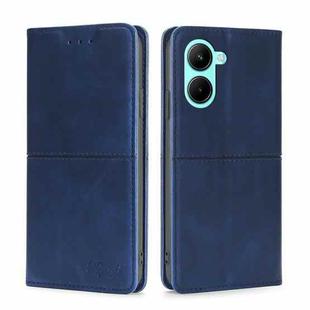 For Realme C33 4G Cow Texture Magnetic Leather Phone Case(Blue)