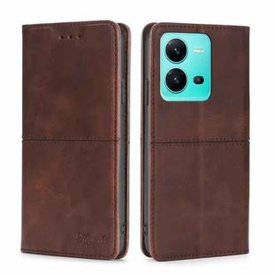For vivo V25 5G/V25e 5G Cow Texture Magnetic Leather Phone Case(Dark Brown)